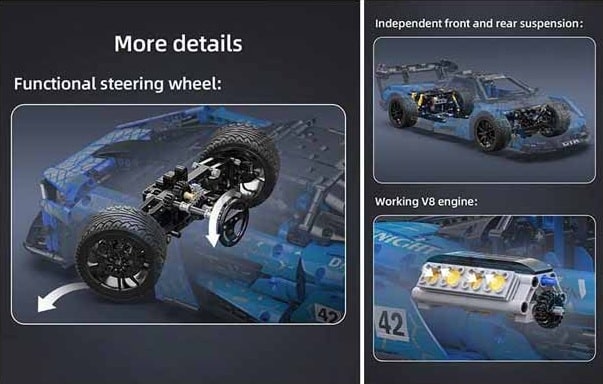 لگو تکنیک ساختنی کنترلی مک لارن سنا جی تی آر برند کادا مدل CADA C63003 McLaren Senna GTR