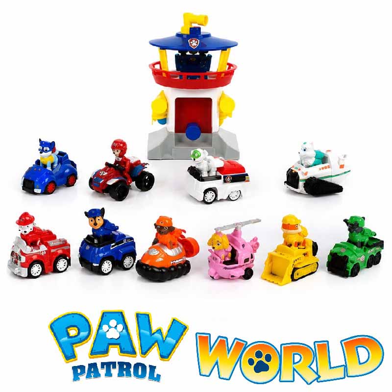 ماشین بازی سگهای نگهبان با برج مراقبت مجموعه 11 عددی مدل Paw Patrol DT 951