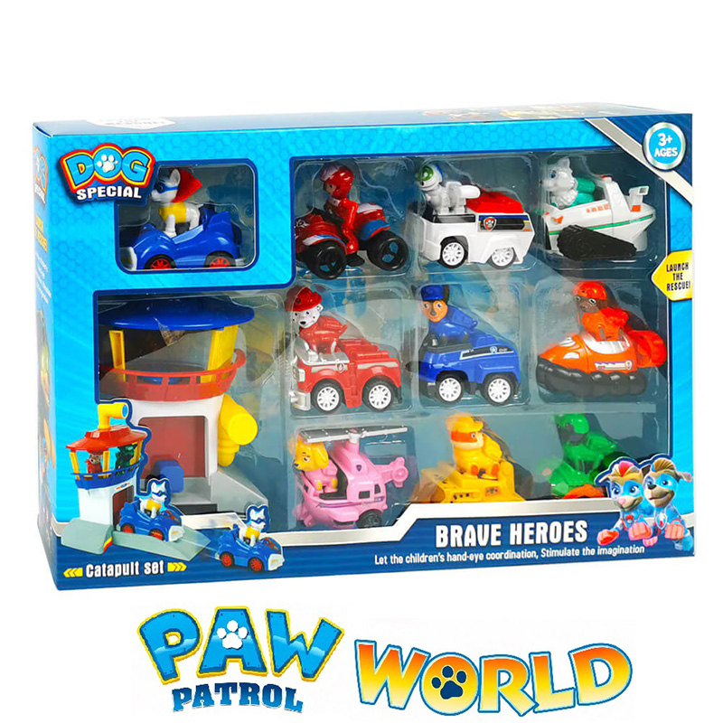 ماشین بازی سگهای نگهبان با برج مراقبت مجموعه 11 عددی مدل Paw Patrol DT 951