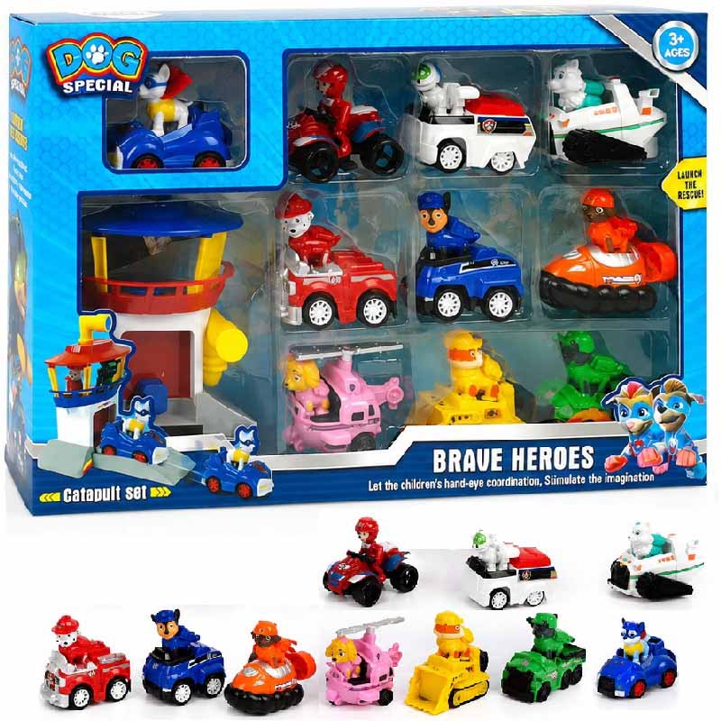 ماشین بازی سگهای نگهبان با برج مراقبت مجموعه 11 عددی مدل Paw Patrol DT 951