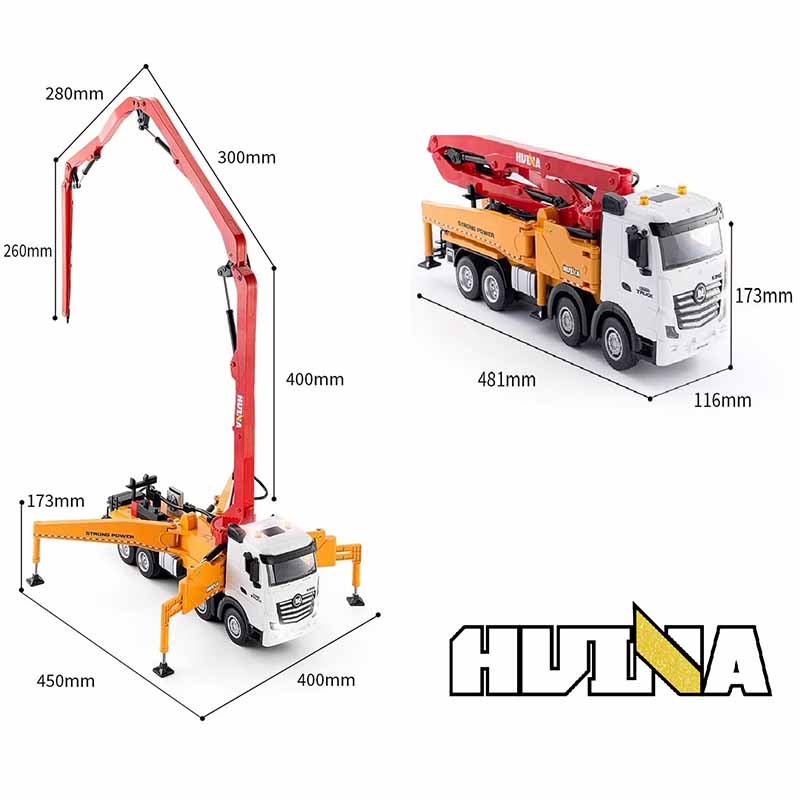 ماشین کامیون بتن ریز کنترلی هوینا مدل Huina Cement Pump Truck 1381