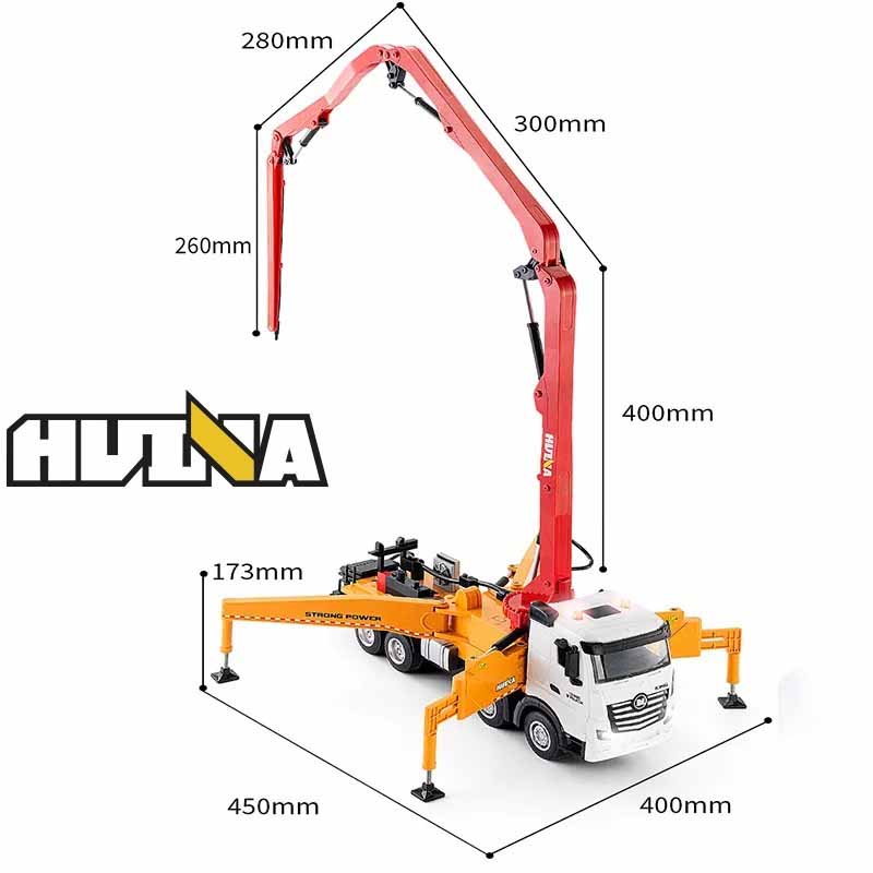 ماشین کامیون بتن ریز کنترلی هوینا مدل Huina Cement Pump Truck 1381