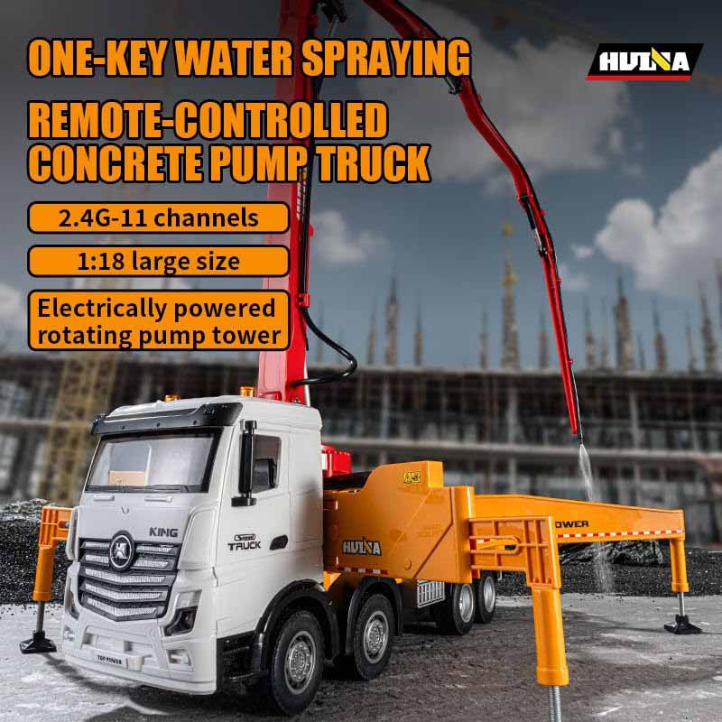 ماشین کامیون بتن ریز کنترلی هوینا مدل Huina Cement Pump Truck 1381