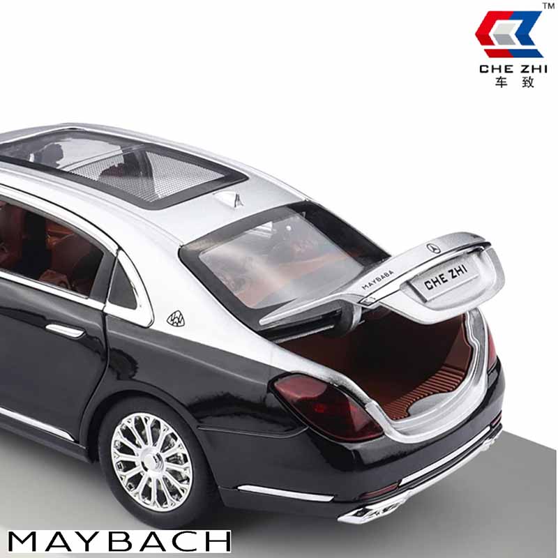 ماکت ماشین فلزی بنز میباخ چه ژی مقیاس 1:24 دودزا و موزیکال Chezhi Maybach S600