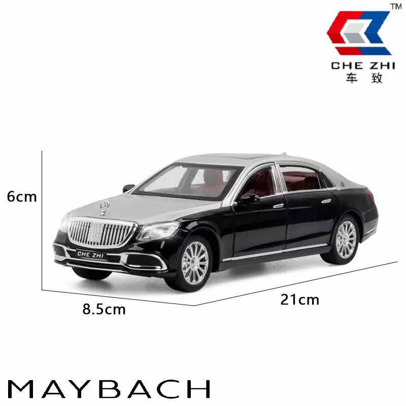 ماکت ماشین فلزی بنز میباخ چه ژی مقیاس 1:24 دودزا و موزیکال Chezhi Maybach S600