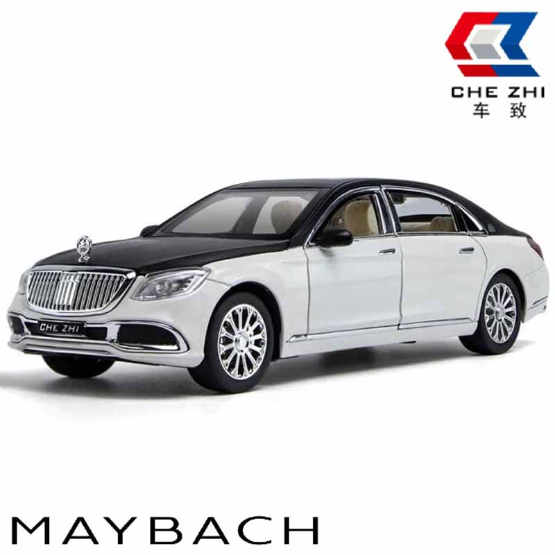 ماکت ماشین فلزی بنز میباخ چه ژی مقیاس 1:24 دودزا و موزیکال Chezhi Maybach S600