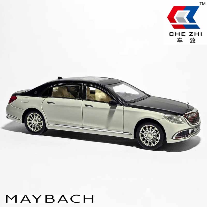 ماکت ماشین فلزی بنز میباخ چه ژی مقیاس 1:24 دودزا و موزیکال Chezhi Maybach S600