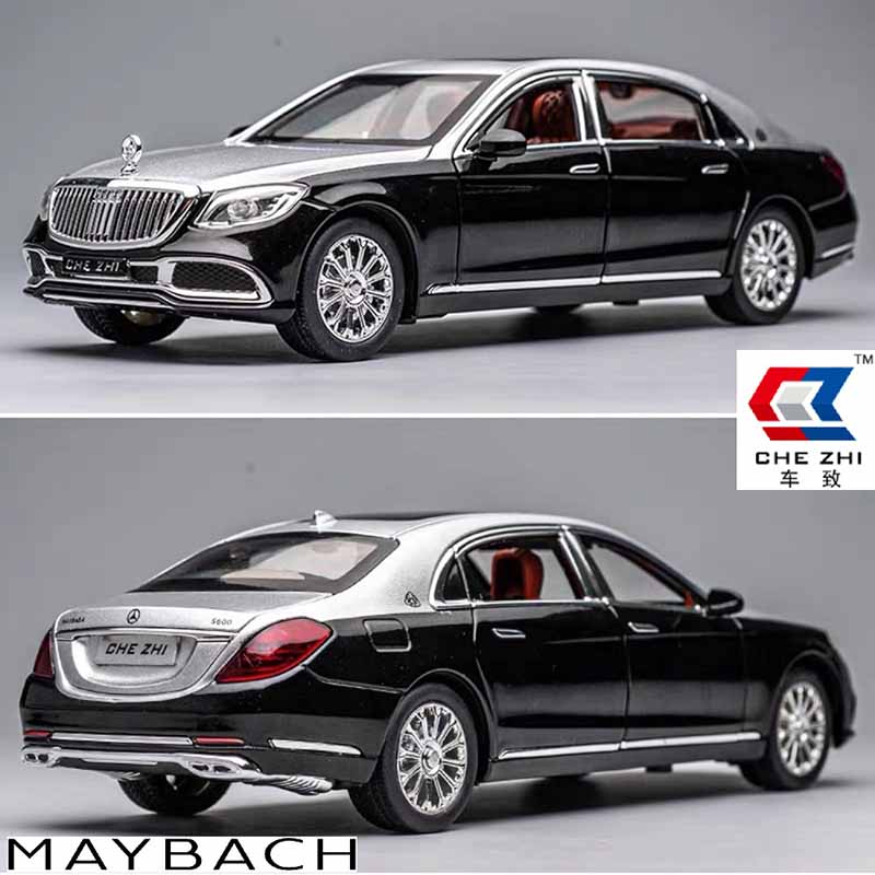 ماکت ماشین فلزی بنز میباخ چه ژی مقیاس 1:24 دودزا و موزیکال Chezhi Maybach S600