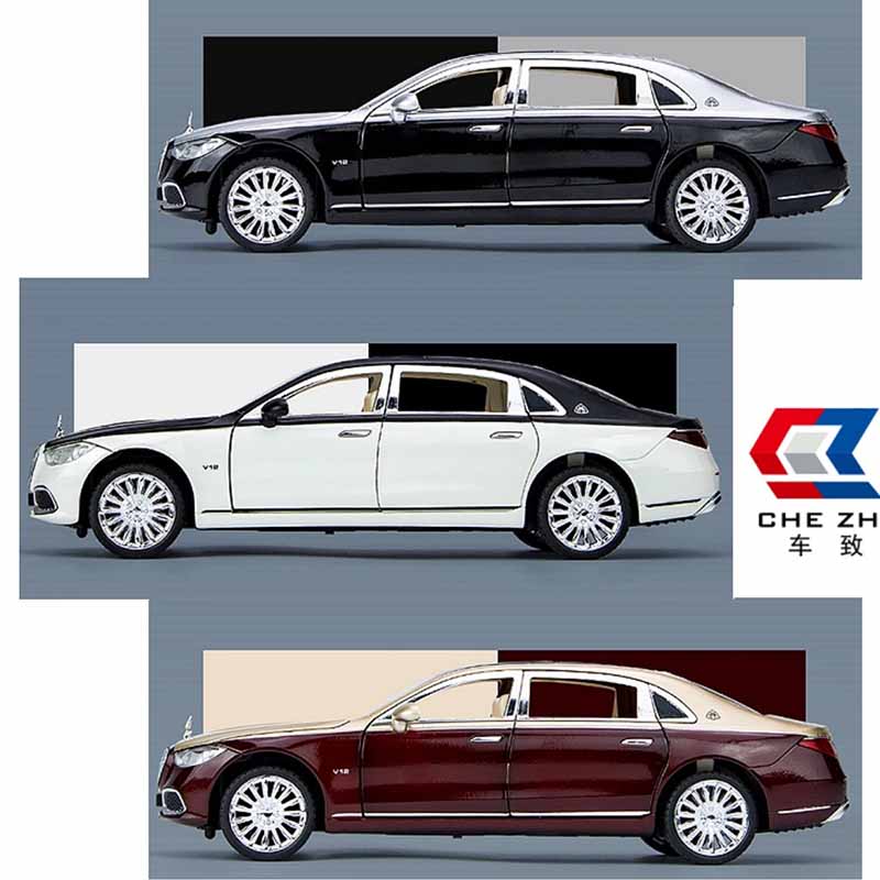 ماکت ماشین فلزی بنز میباخ چه ژی مقیاس 1:24 دودزا و موزیکال Chezhi Maybach S600