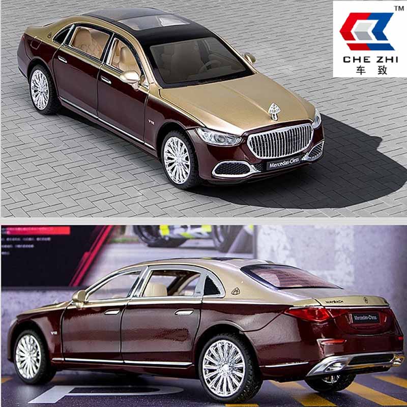 ماکت ماشین فلزی بنز میباخ چه ژی مقیاس 1:24 دودزا و موزیکال Chezhi Maybach S600