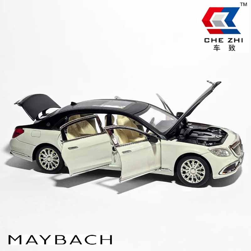 ماکت ماشین فلزی بنز میباخ چه ژی مقیاس 1:24 دودزا و موزیکال Chezhi Maybach S600
