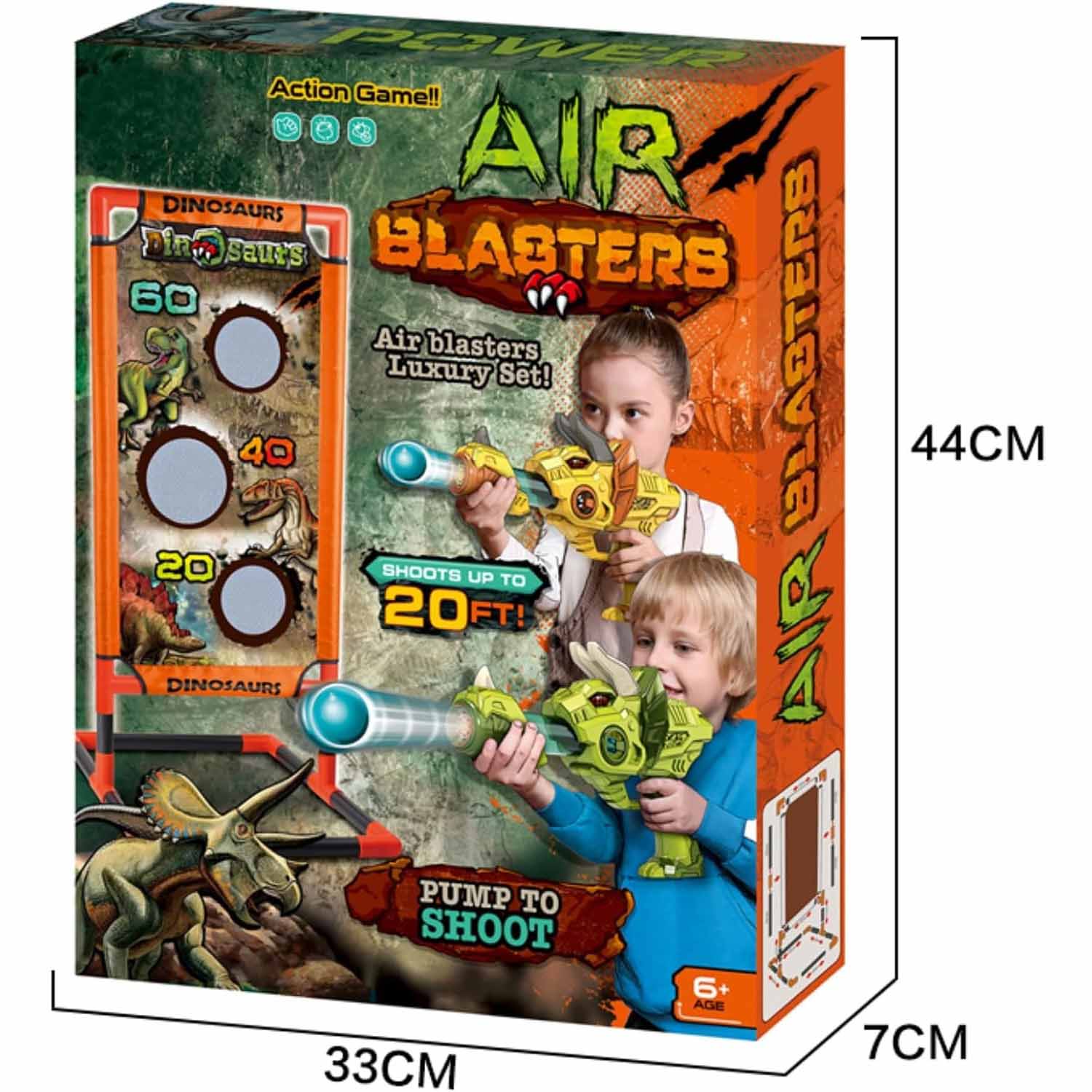 مجموعه 2 عددی تفنگ اسباب بازی تیر فومی گرد کینگز اسپورت با سیبل مدل Air Blasters Q7714