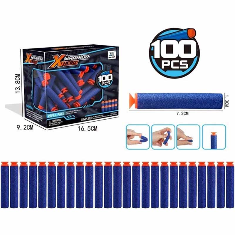 پک تیر فومی 100 عددی با سر چسبان Xhero JLX7253