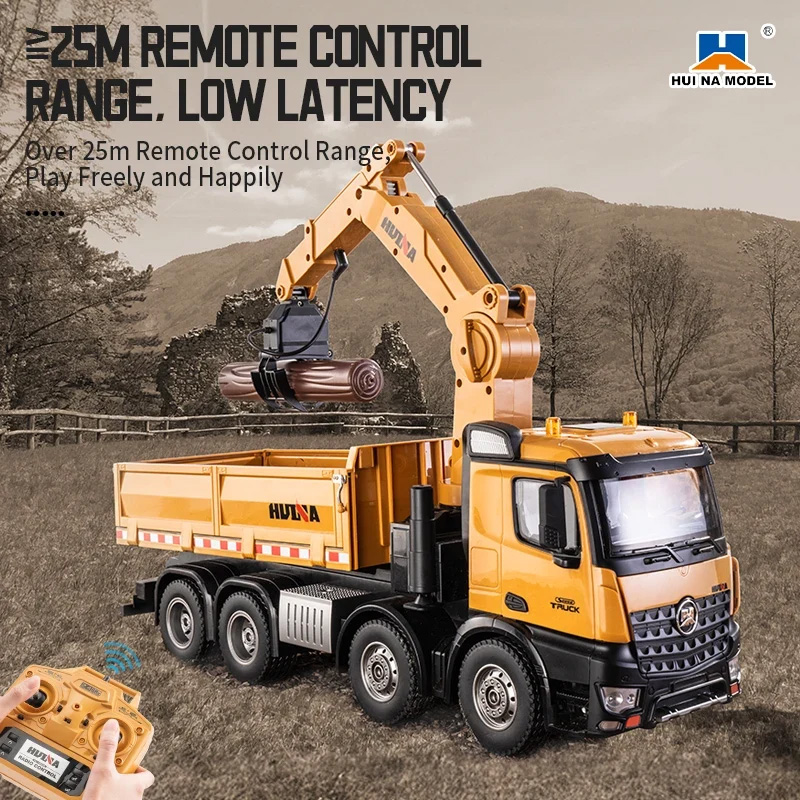کامیون جرثقیلی کنترلی 8 چرخ هوینا مدل Huina Tipper Truck 1538