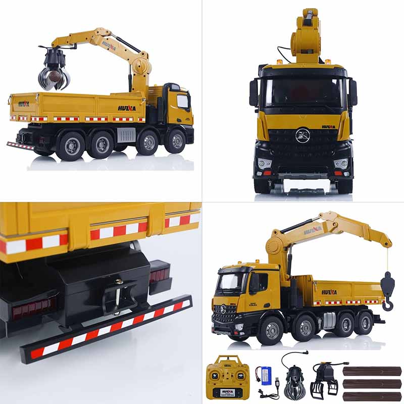 کامیون جرثقیلی کنترلی 8 چرخ هوینا مدل Huina Tipper Truck 1538