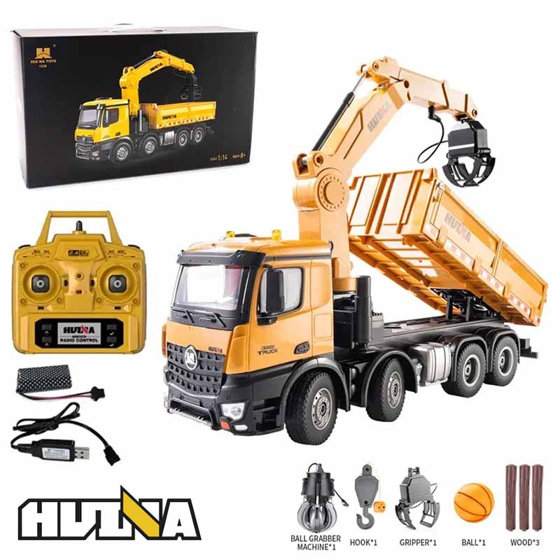 کامیون جرثقیلی کنترلی 8 چرخ هوینا مدل Huina Tipper Truck 1538