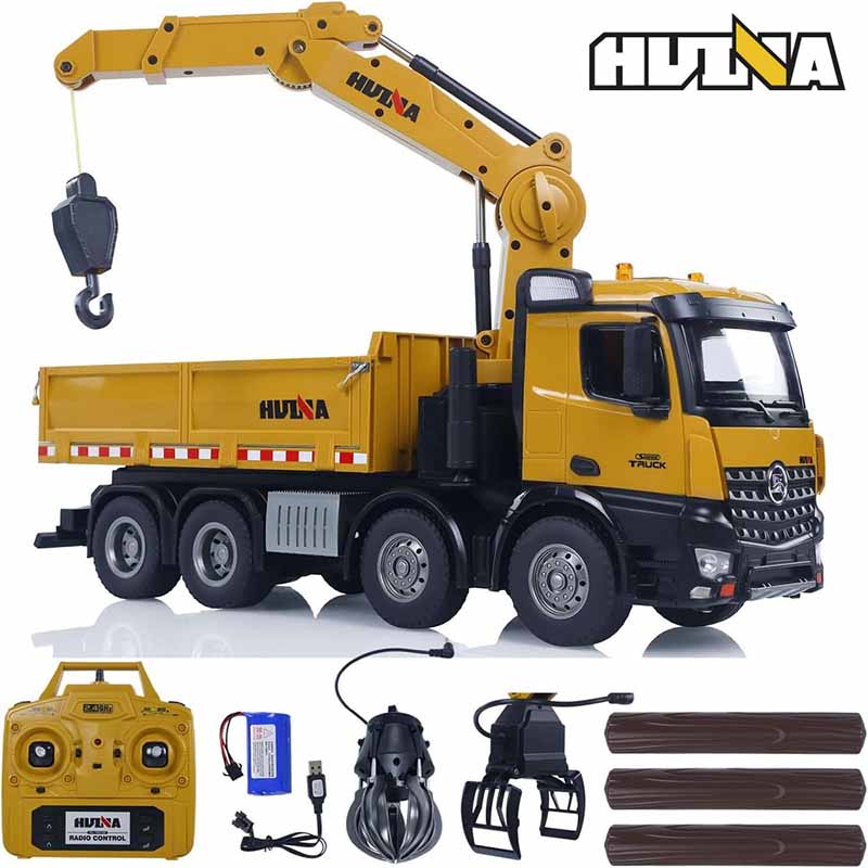 کامیون جرثقیلی کنترلی 8 چرخ هوینا مدل Huina Tipper Truck 1538
