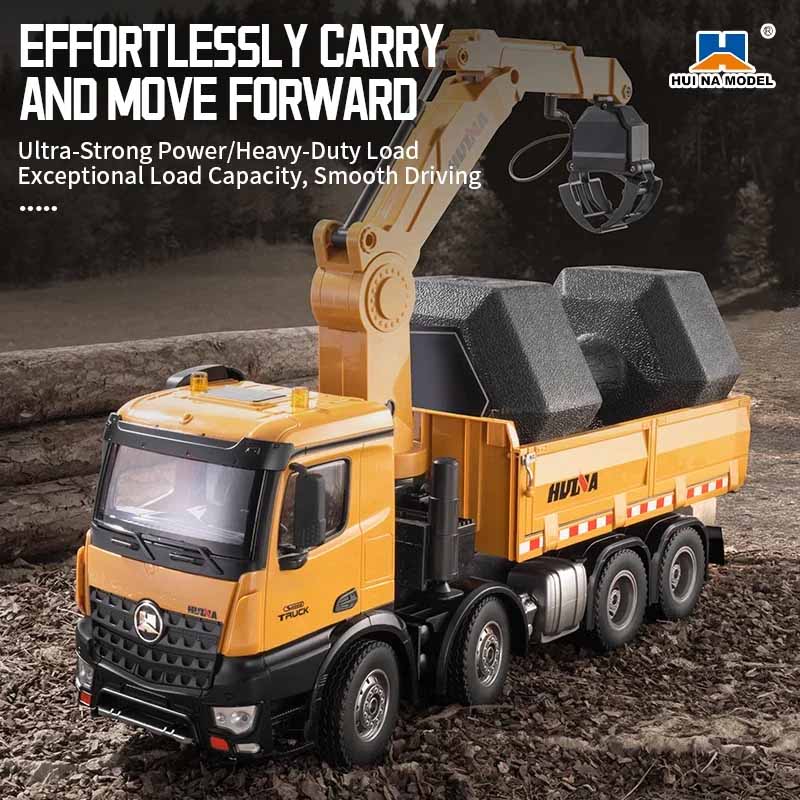 کامیون جرثقیلی کنترلی 8 چرخ هوینا مدل Huina Tipper Truck 1538