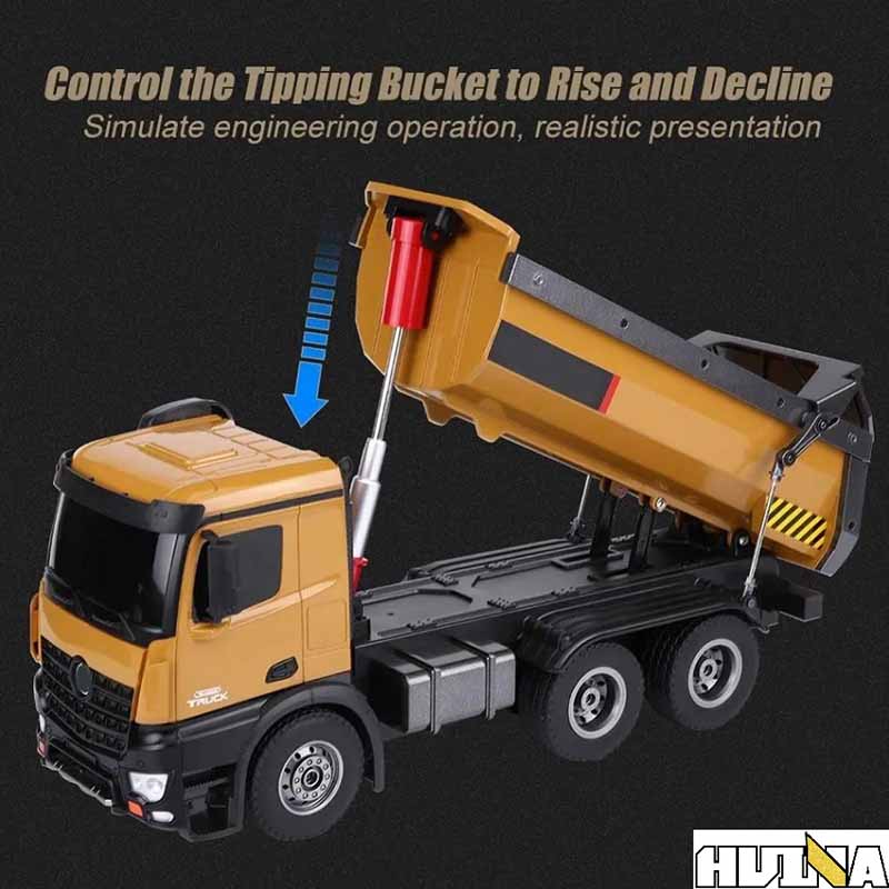 کامیون کمپرسی کنترلی 6 چرخ هوینا مدل Huina Dump Truck 1573