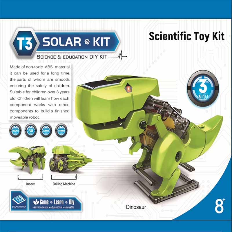 کیت آموزشی ربات خورشیدی دایناسور 3 حالته Toys Solar Robot Kit 3 in 1 DIY 2125A